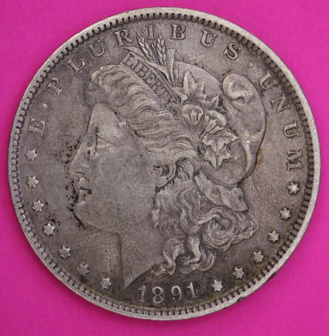 Toned 1891 O Morgan Silver Dollar Liberty Rare Key Date Coin New Orleans 355
