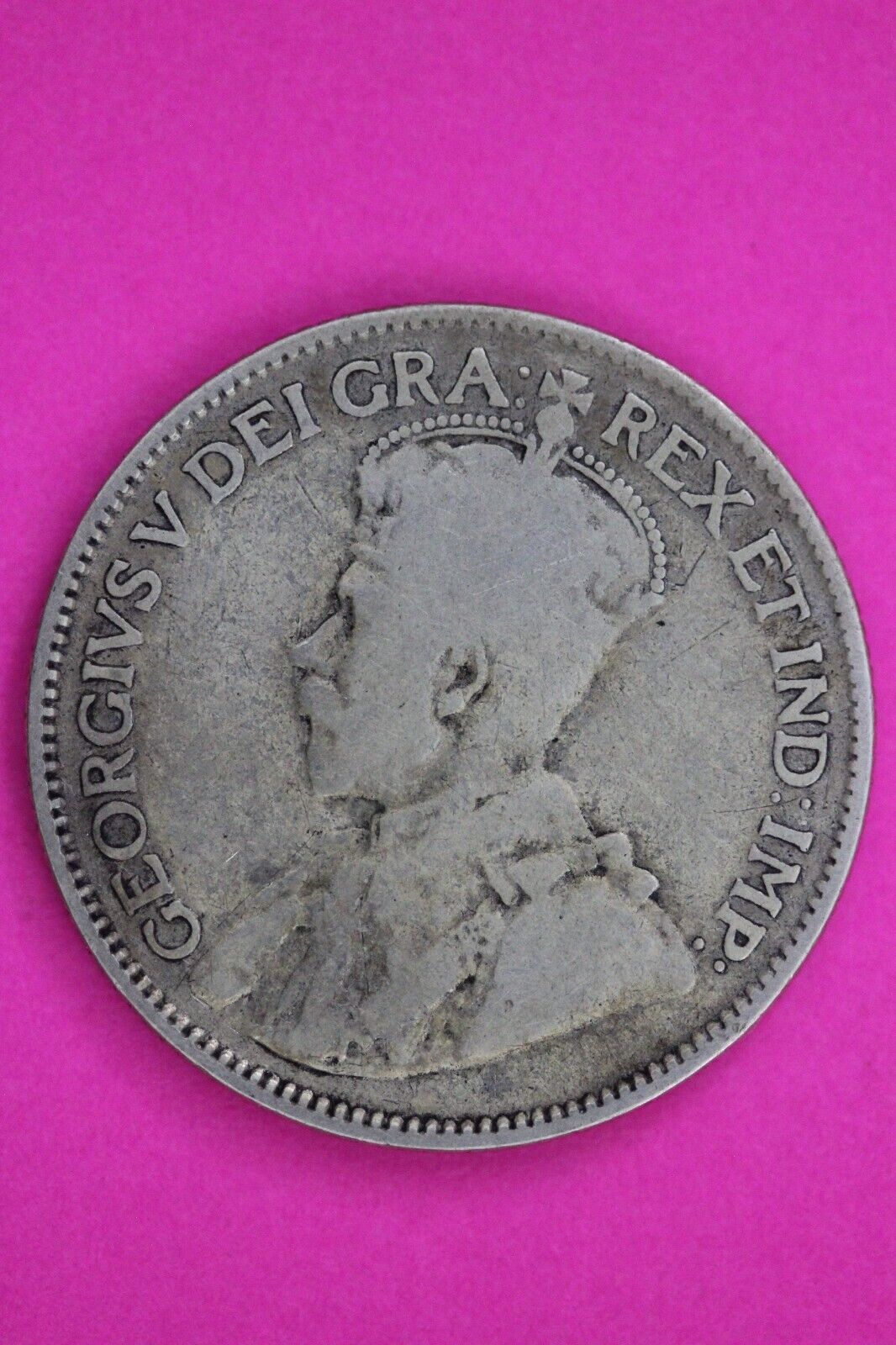 1921 Canada Silver Quarter Scarce Semi Key Date Coin .800 Fine 1/4 Dollar 133