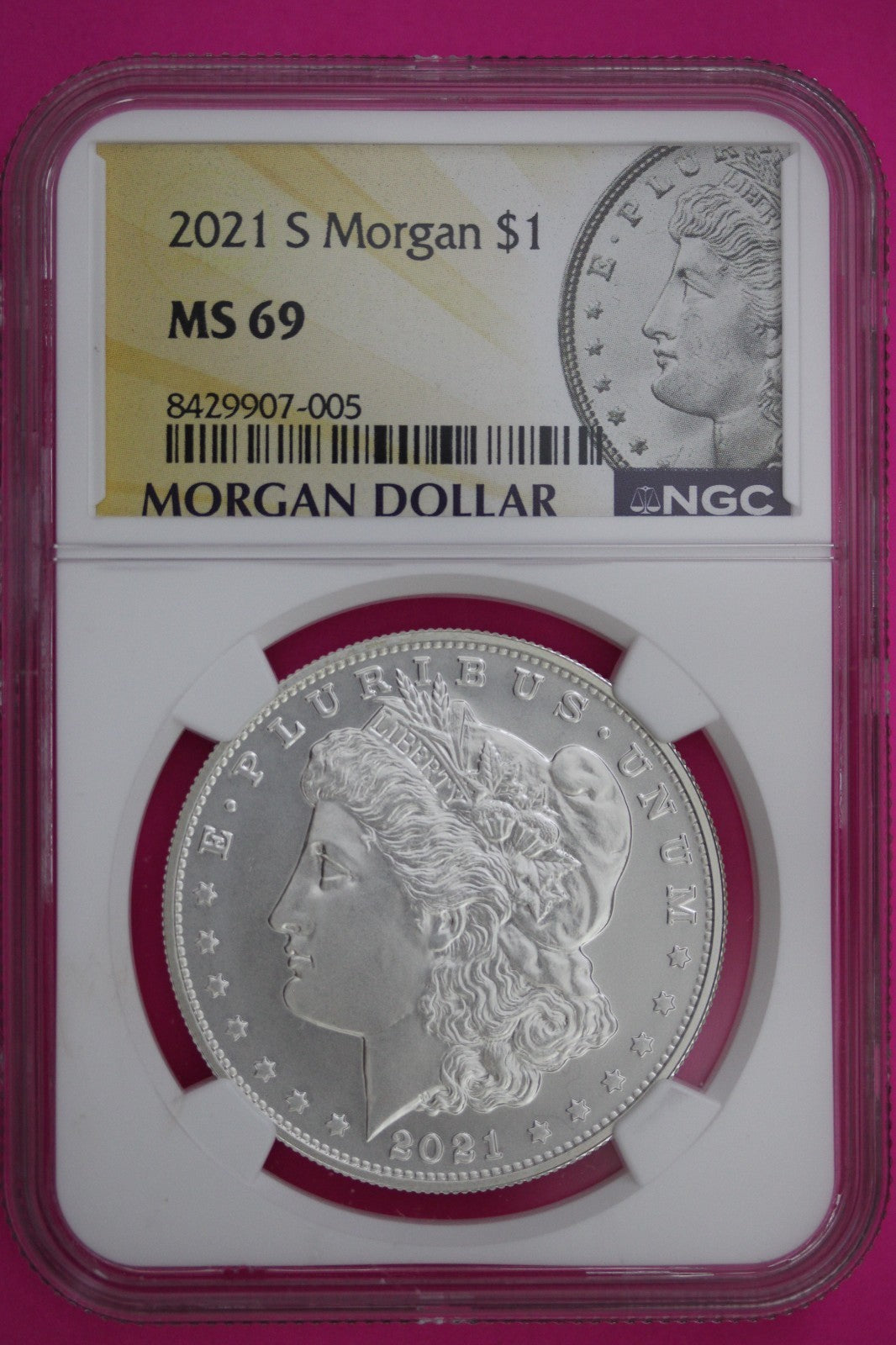 2021 S MS 69 Morgan Silver Dollar NGC Authentic Certified Graded Coin Slab 403