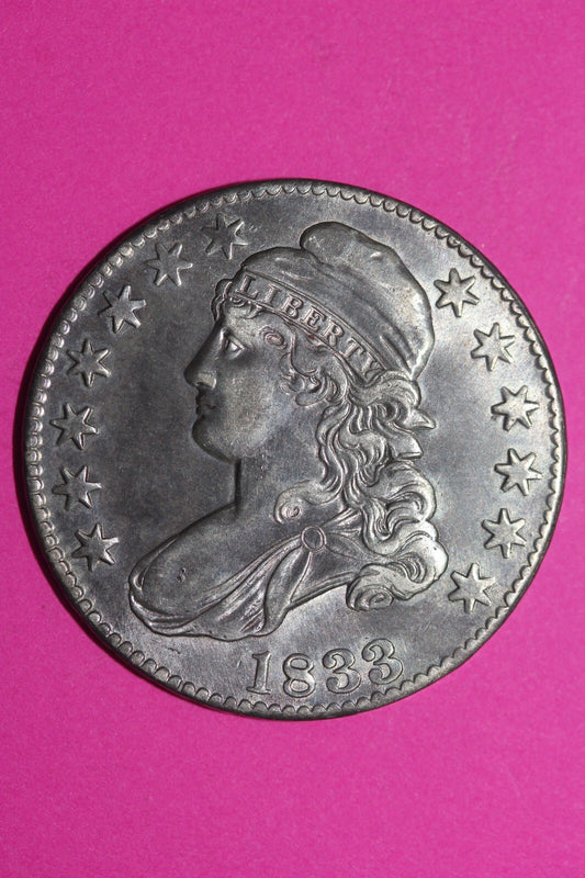 High Grade 1833 Capped Bust Liberty Silver Half Dollar Guaranteed Authentic 1017
