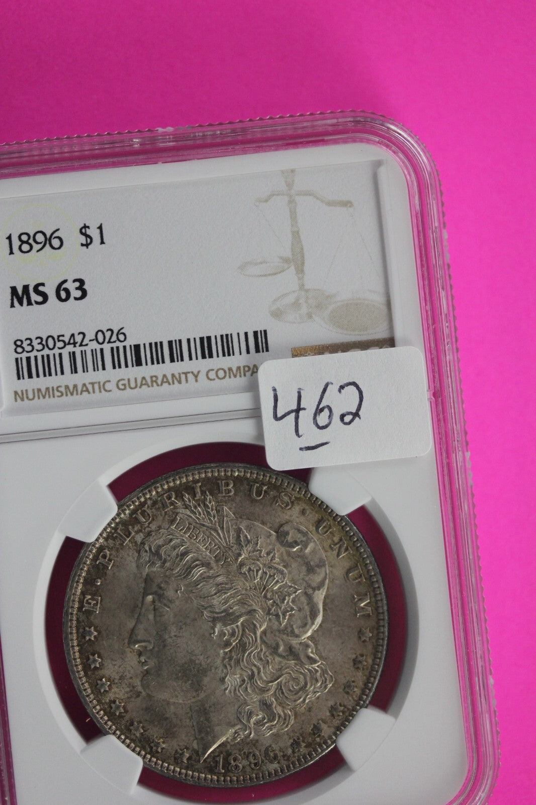 1896 P MS 63 Liberty Morgan Silver Dollar NGC Certified Graded Slab 462