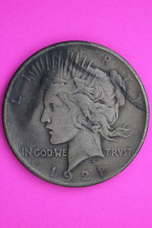1921 P Liberty Peace Silver Dollar Rare Key Date Coin Guaranteed Authentic  558N