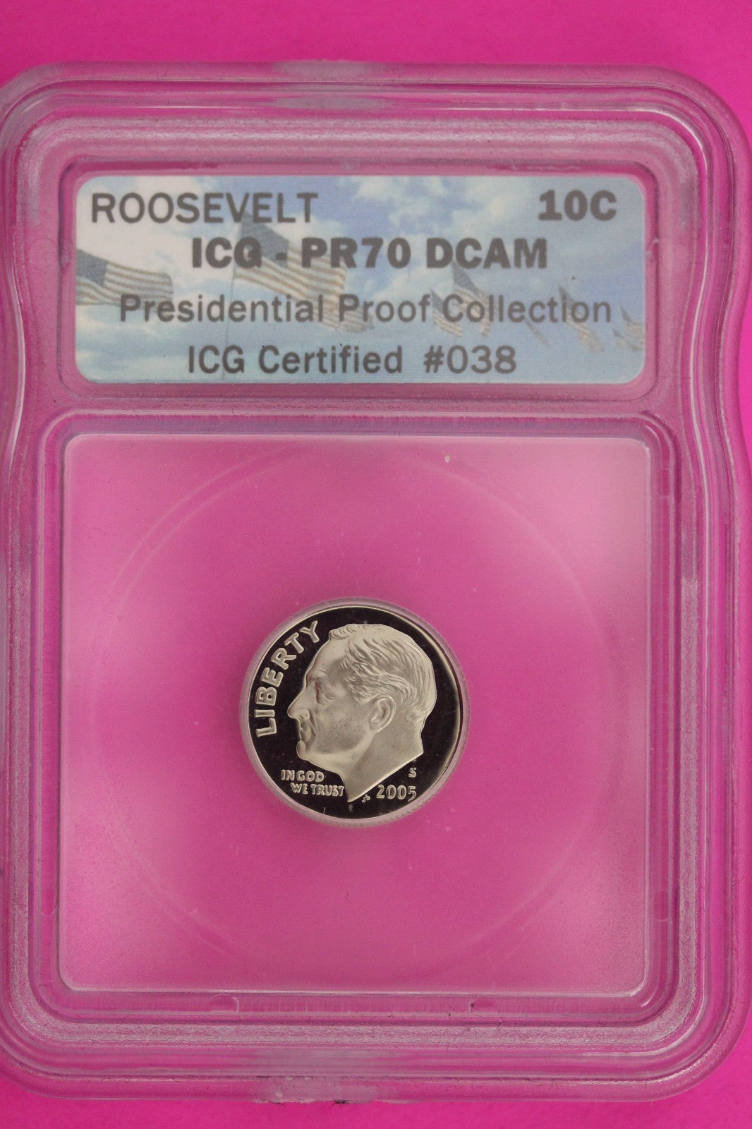 2004 S PR 70 Roosevelt Dime Deep Cameo ICG Certified Graded Authentic Slab 1288