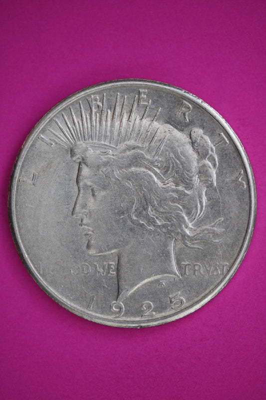 1925 S Peace Lady Liberty Semi Key Date Silver Dollar Guaranteed Authentic 2720
