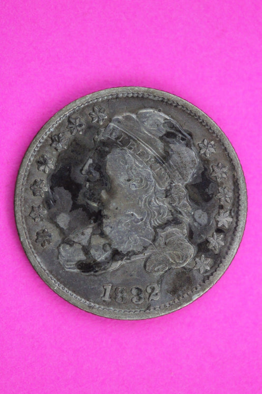 High Grade 1832 Bust Cap Dime Lady Liberty Rare Silver Key Date Coin 02