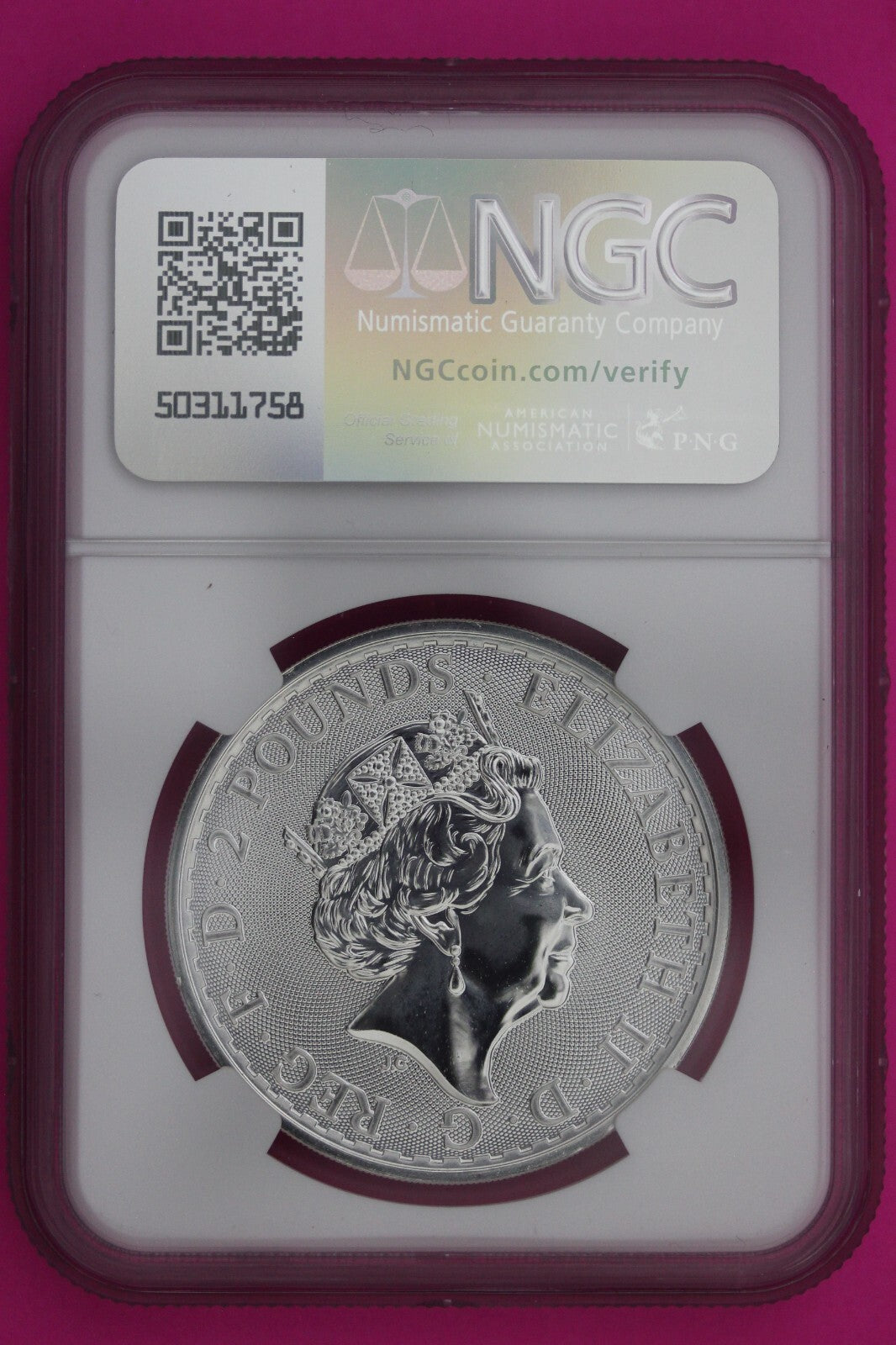 2017 MS 69 Great Britain £2 Britannia 20th Anniversary Privy NGC Graded Slab 895