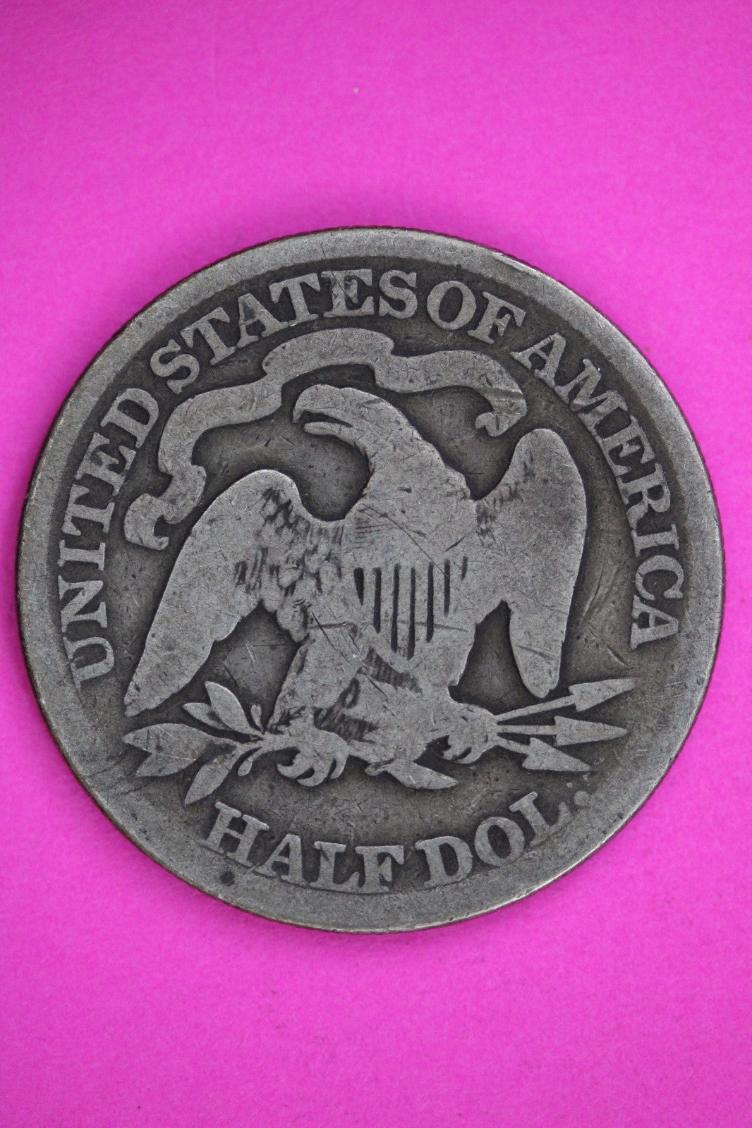 1877 P Seated Liberty Silver Half Dollar Guaranteed Authentic Genuine Coin 2854