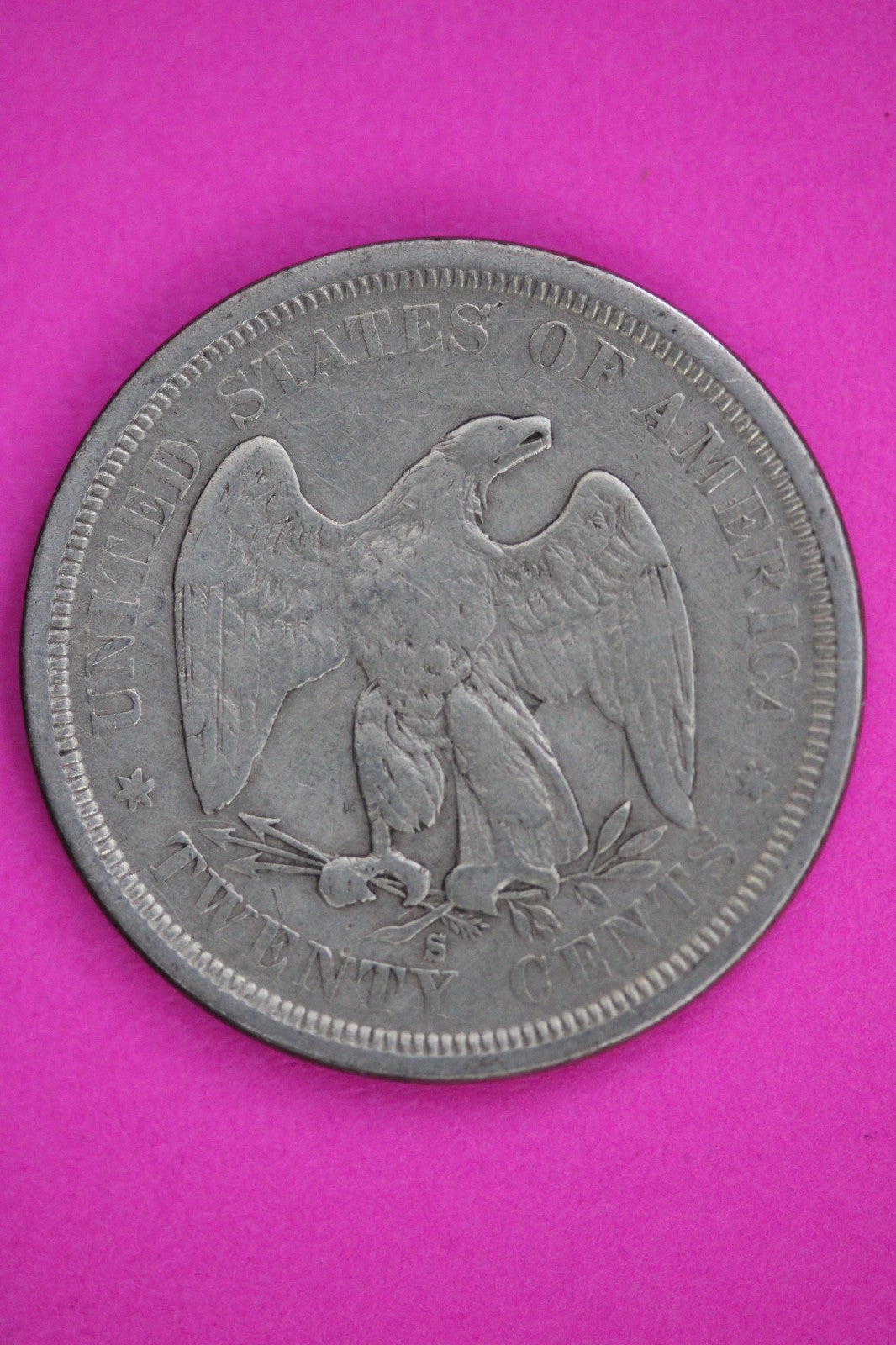 1875 S 20 Twenty Cent Silver Coin Guaranteed Authentic & Genuine USA Seller 2928