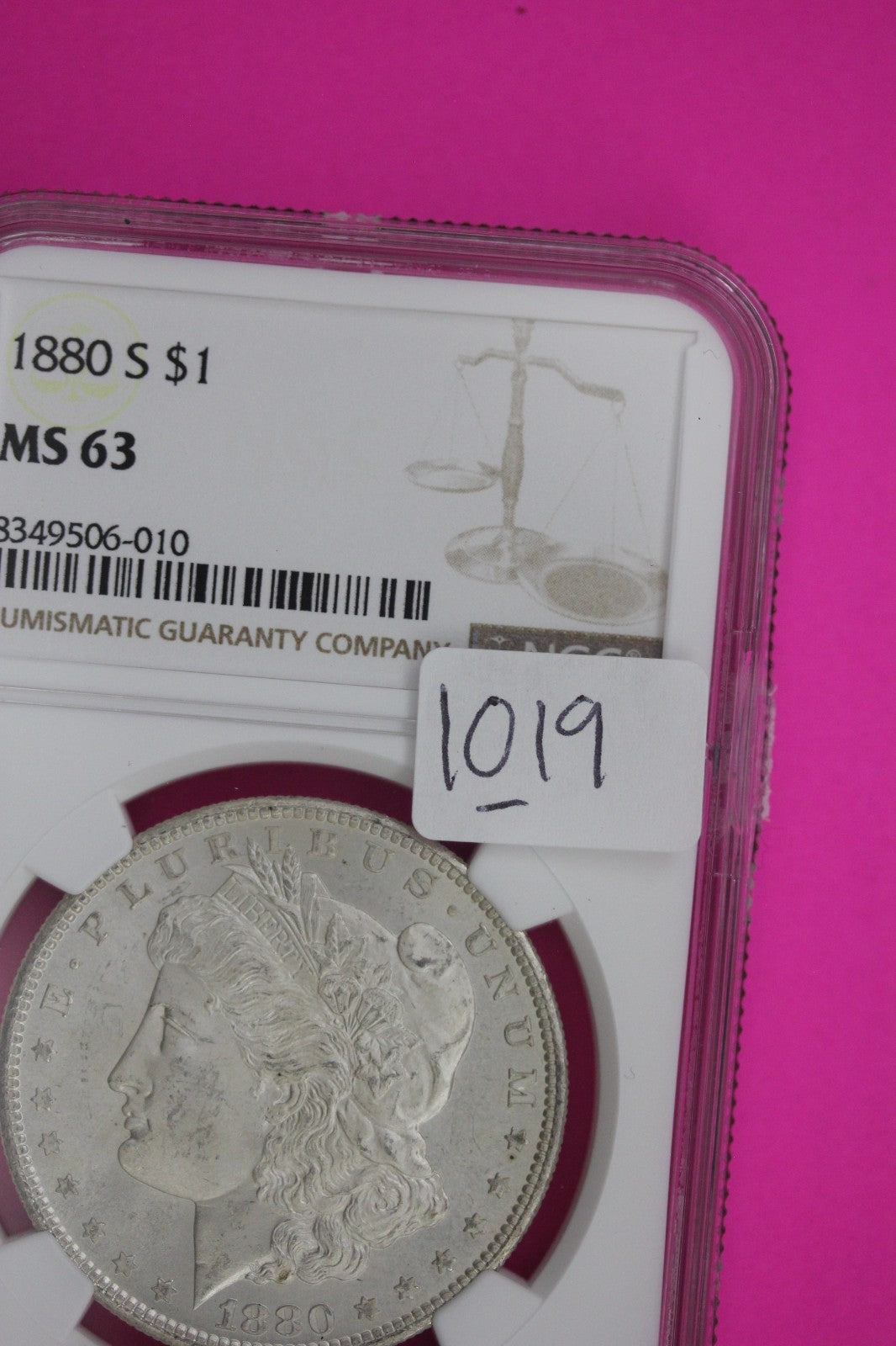 1880 S MS 63 Liberty Morgan Silver Dollar NGC Certified Graded Authentic 1019