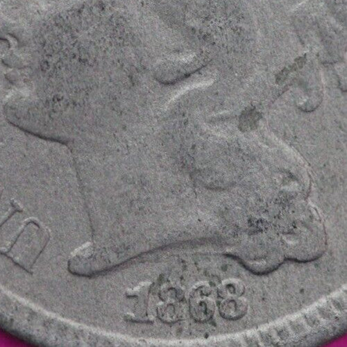 1868 Three 3 Cent Nickel Scarce Semi Key Date Type Coin Philadelphia Mint 24