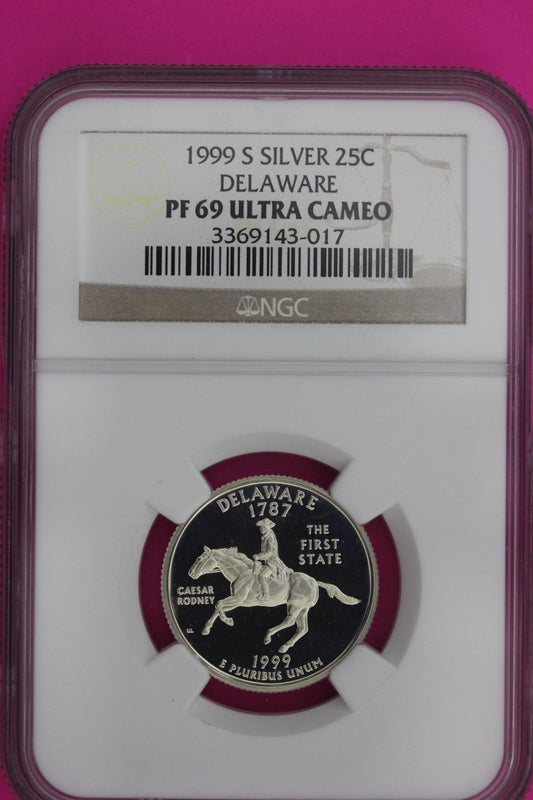1999 S PF 69 Delaware Silver State Quarter NGC Certified Authentic Genuine 976
