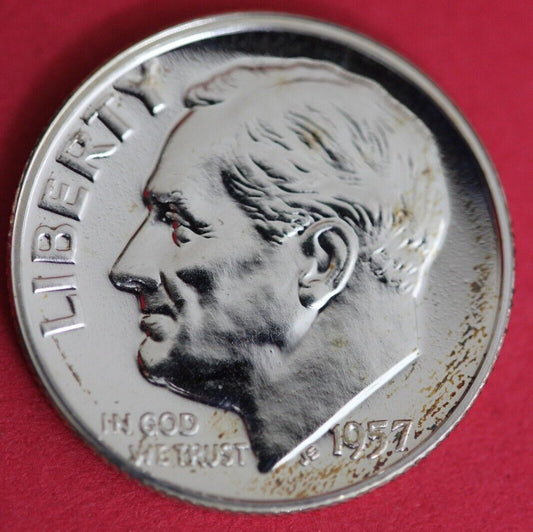 1957 Silver Proof Roosevelt Dime Exact Coin Shown Fast Shipping OCE 80