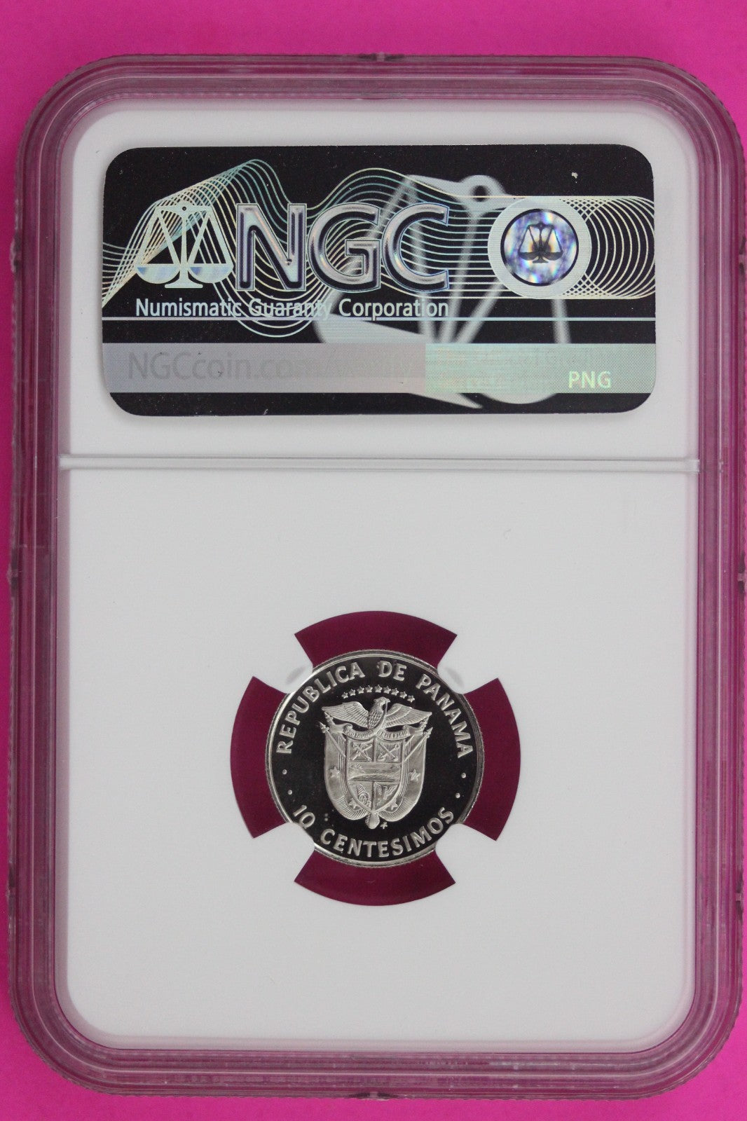 1977 Panama PF 69 Ultra Cameo Proof 10 Centesimos NGC Certified Graded Slab 1334