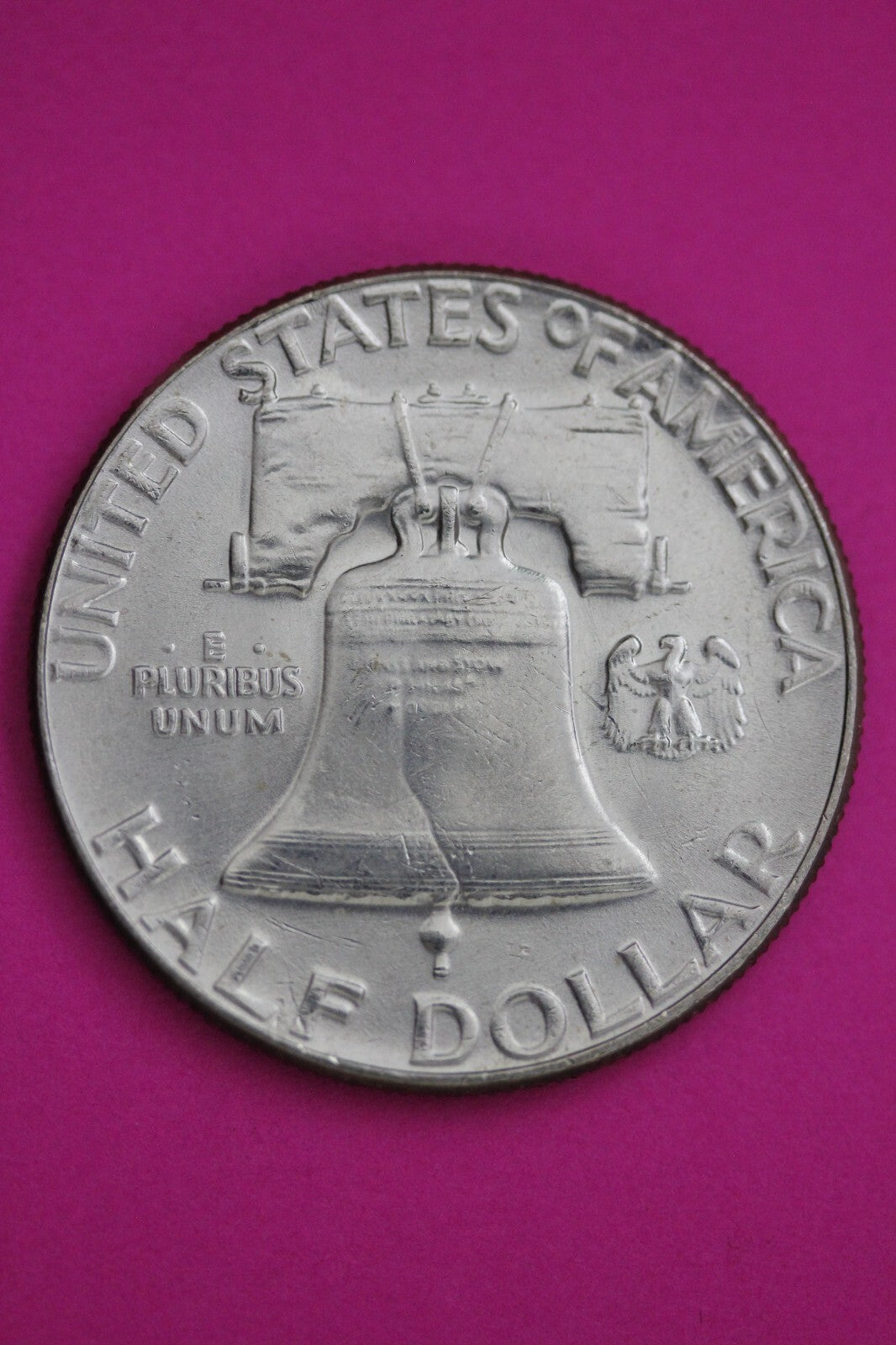 End Of Roll Toned 1960 P Ben Franklin Silver Half Dollar FBL Authentic Coin 1048