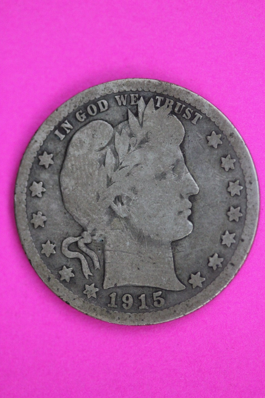 1915 S Barber Liberty Silver Quarter Guaranteed Authentic & Genuine Coin 1457