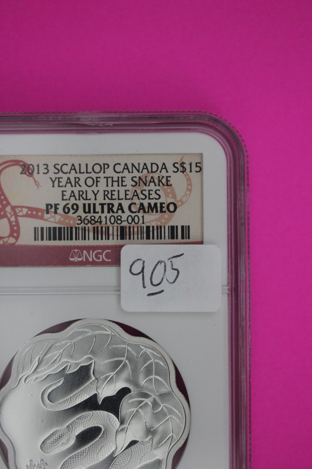 2013 PF 69 Scallop Year Of the Snake Canada 1 OZ Silver $15 NGC Certified 905