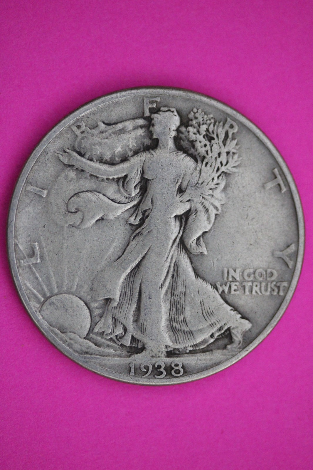 1938 D Walking Liberty Walker Half Dollar Coin Guaranteed Authentic Genuine 2427