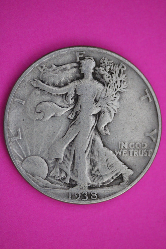 1938 D Walking Liberty Walker Half Dollar Coin Guaranteed Authentic Genuine 2427