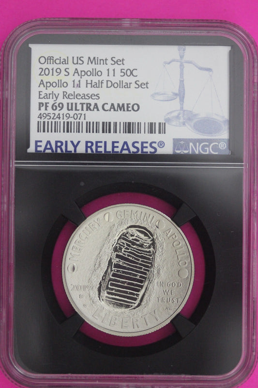 2019 S Apollo 11 From Mint Set Commemorative Half Dollar NGC Certified Slab 22