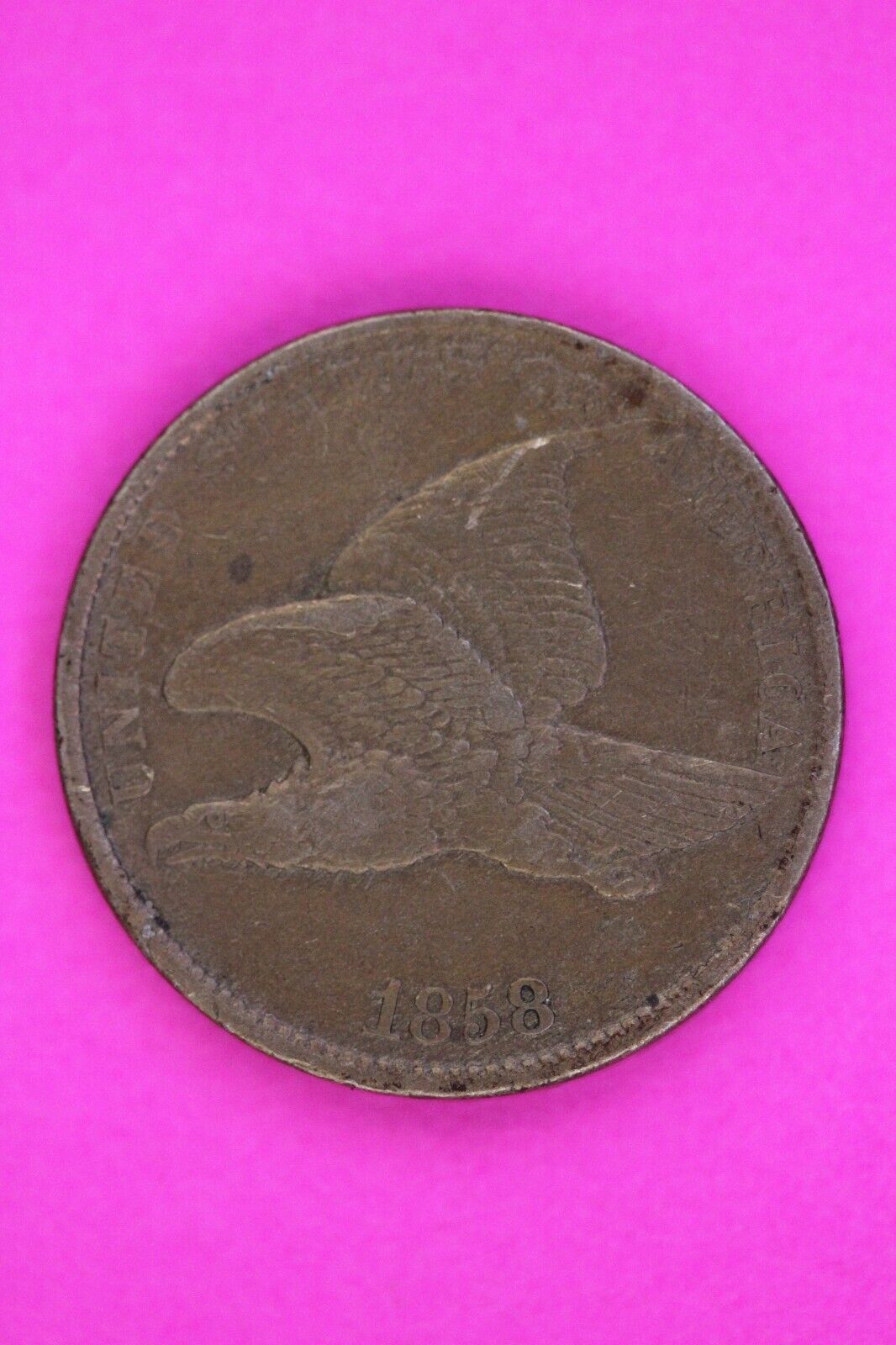1858 Flying Eagle Cent Penny You Get The Exact Same Scarce Coin In Pics 157