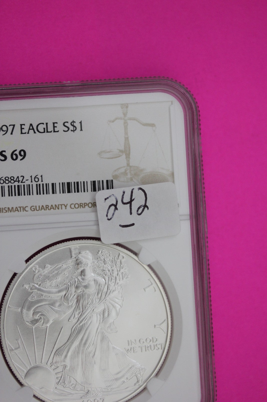 1997 MS 69 Silver Eagle 1 OZ .999 Silver NGC Certified Graded Authentic 242