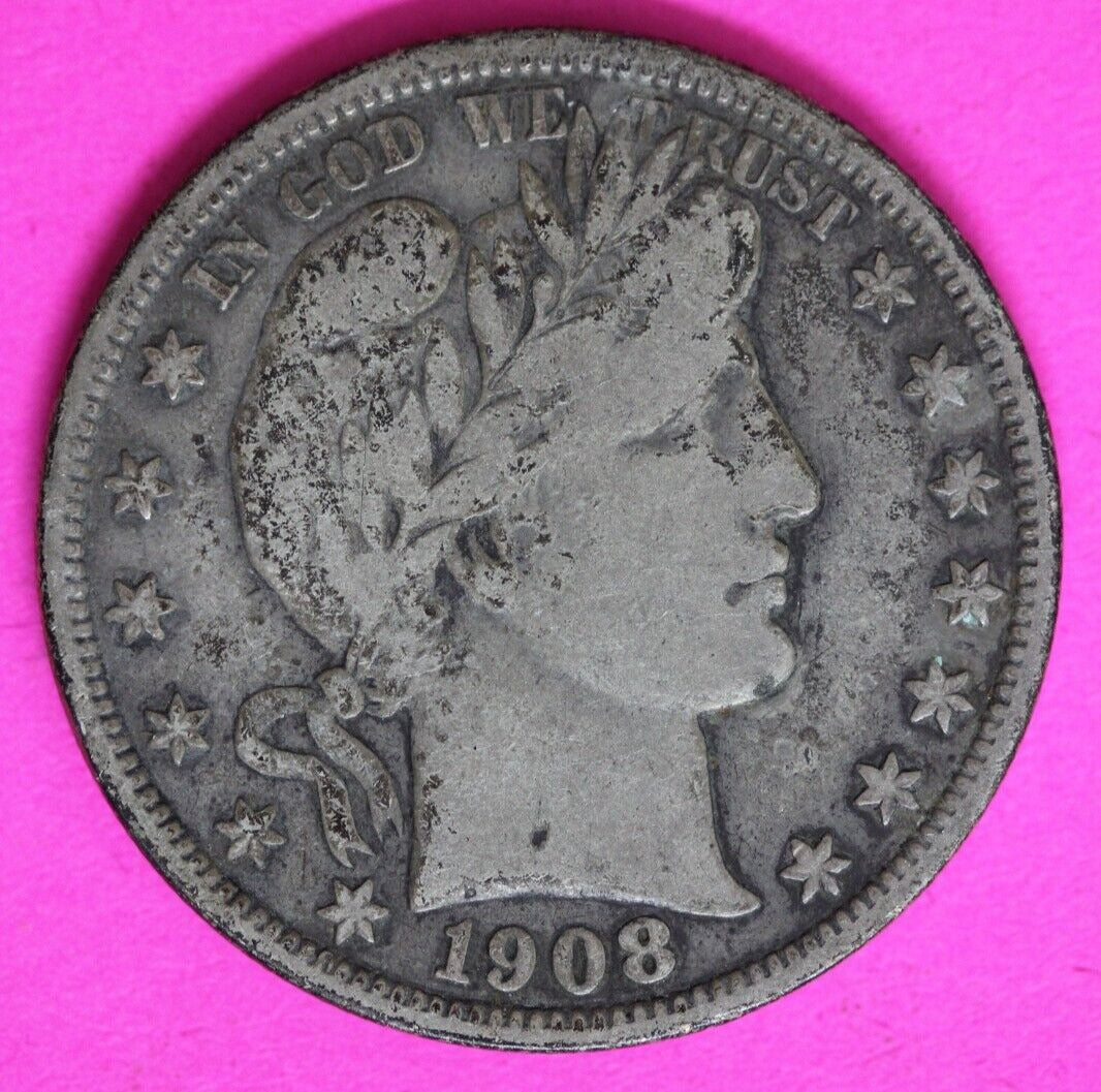 1908 O Barber Liberty Half Dollar Scarce Semi Key Date Coin New Orleans Mint 111