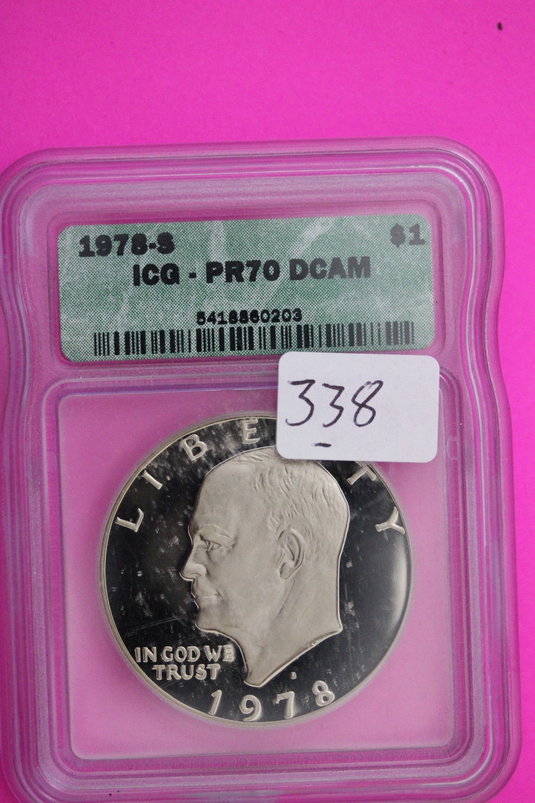 1978 S PR 70 Deep Cameo Clad Ike Eisenhower Dollar ICG Certified Graded 338