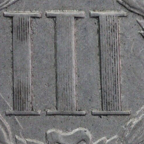 1866 Hi Grade Three 3 Cent Nickel Scarce Semi Key Date Coin Philadelphia Mint 51