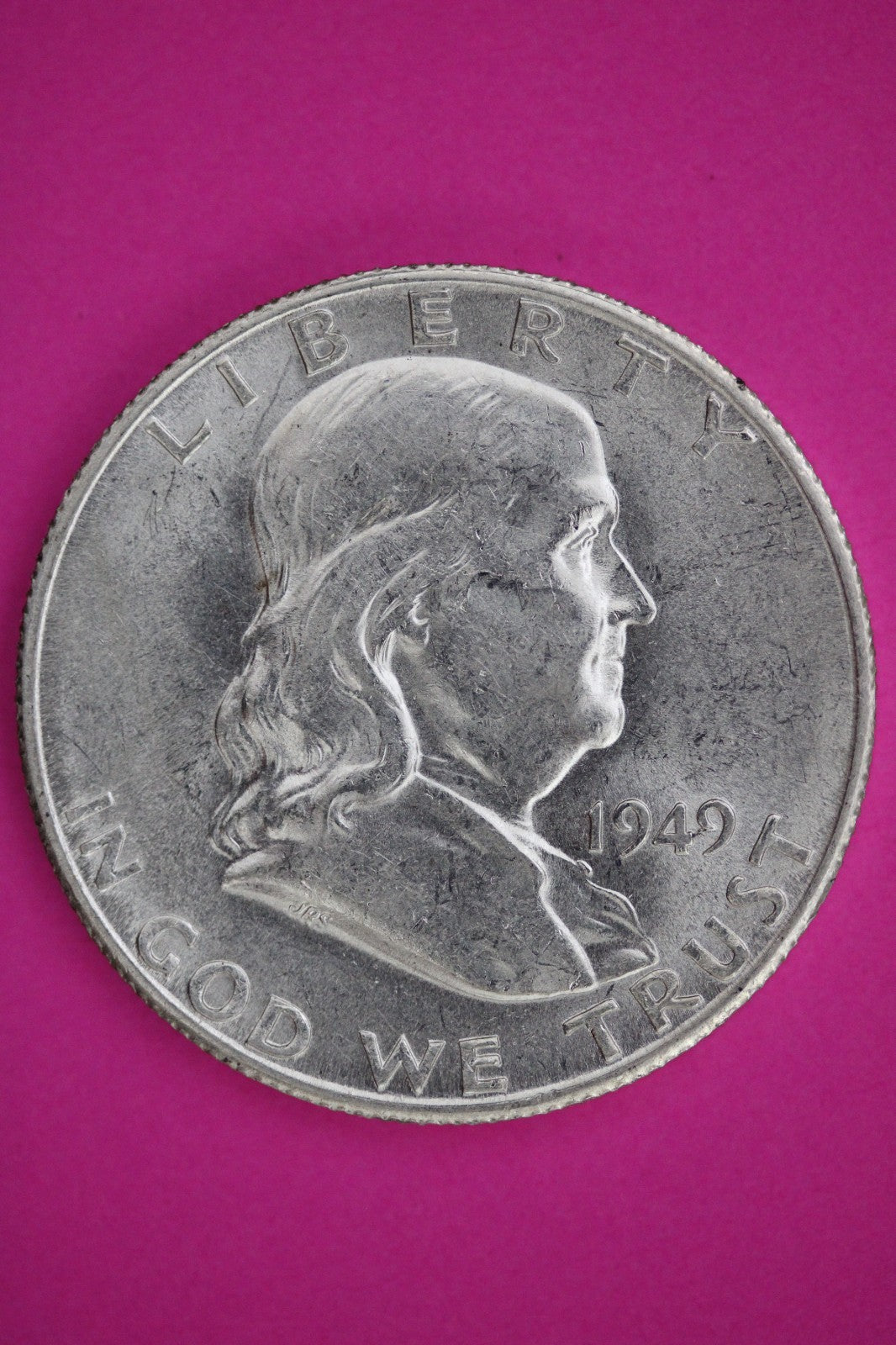 High Grade 1949 S Ben Franklin Silver Half Dollar Guaranteed Authentic Coin 2617