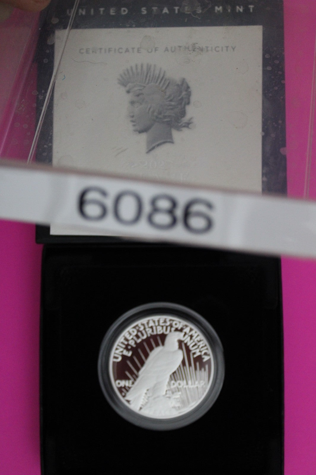 Gem Deep Cameo Proof 2023 S Peace Silver Dollar 999 Fine Mint Box & COA 6086