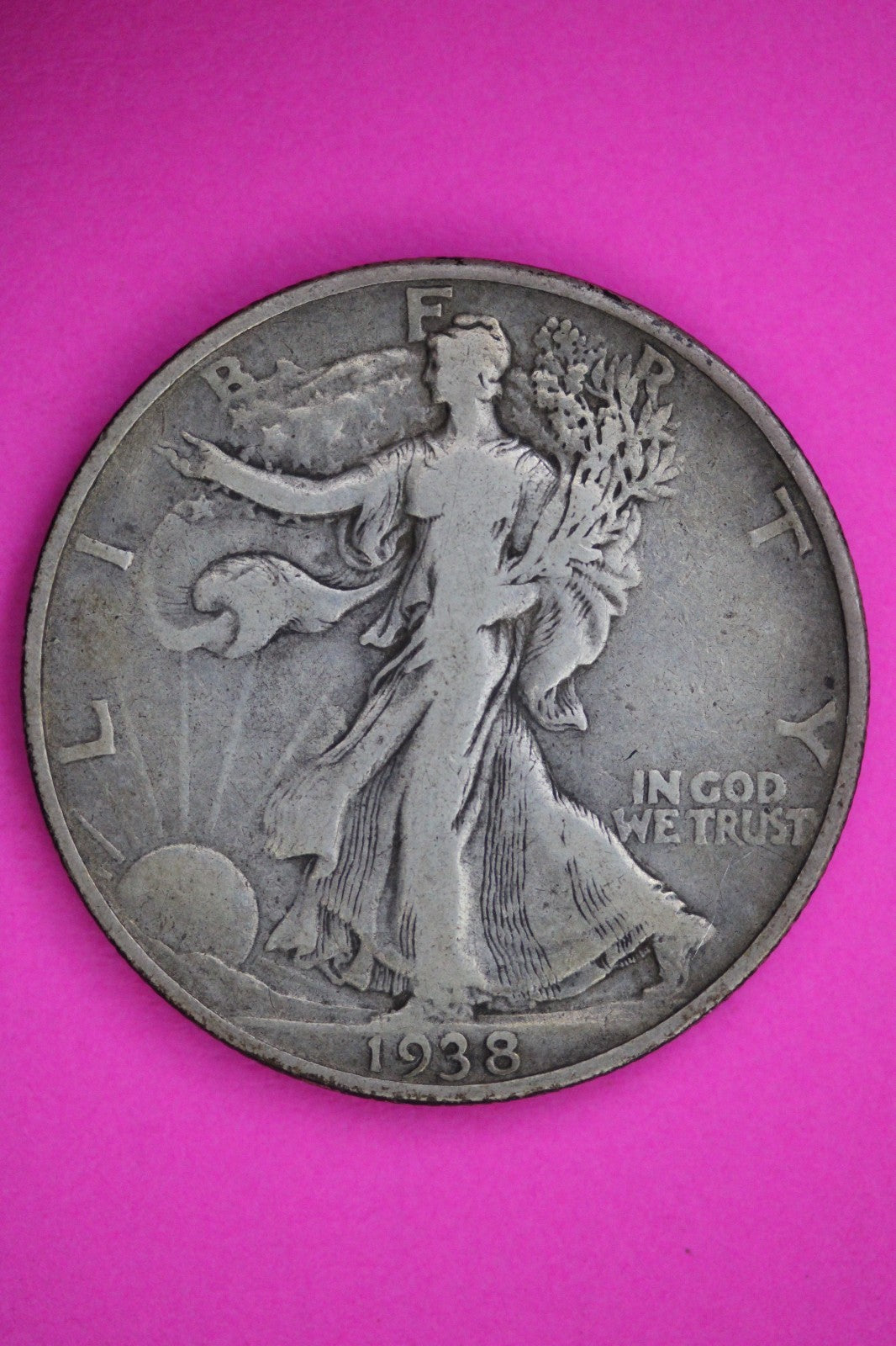 1938 D Walking Liberty Half Dollar Guaranteed Authentic & Genuine Coin 2977