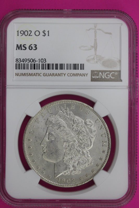 1902 O MS 63 Liberty Morgan Silver Dollar NGC Certified Graded Authentic 1011