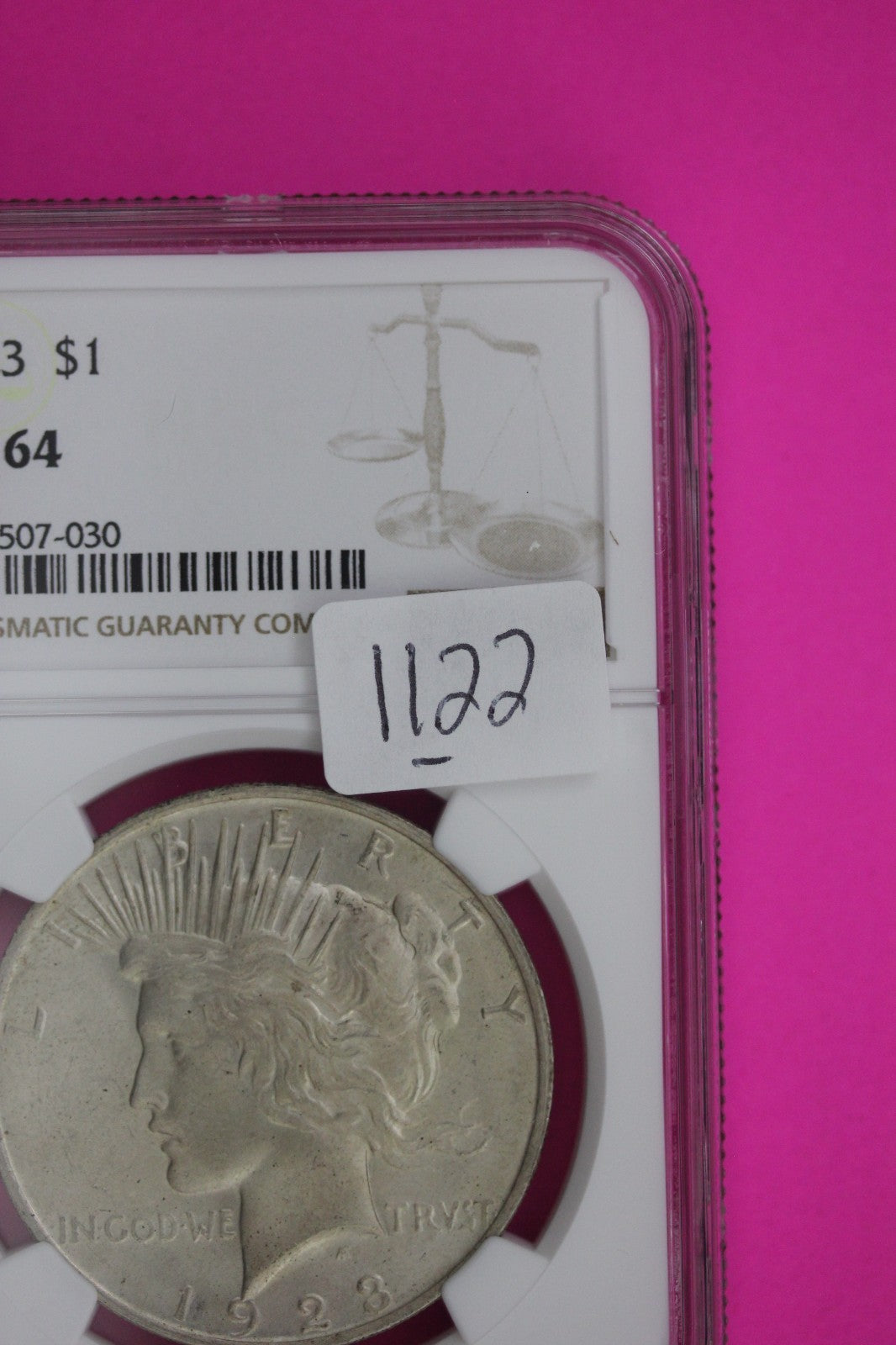 1923 P MS 64 Liberty Peace Silver Dollar NGC Certified Graded Authentic 1122