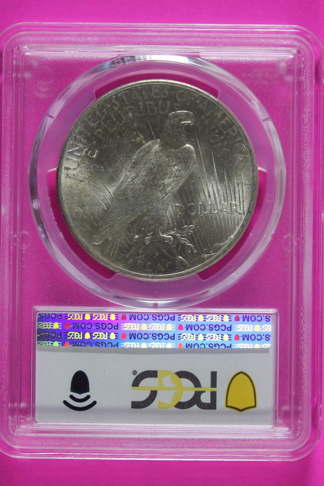 Toned 1925 P MS 63 Peace Silver Dollar PCGS Graded Certified Authentic Slab 922