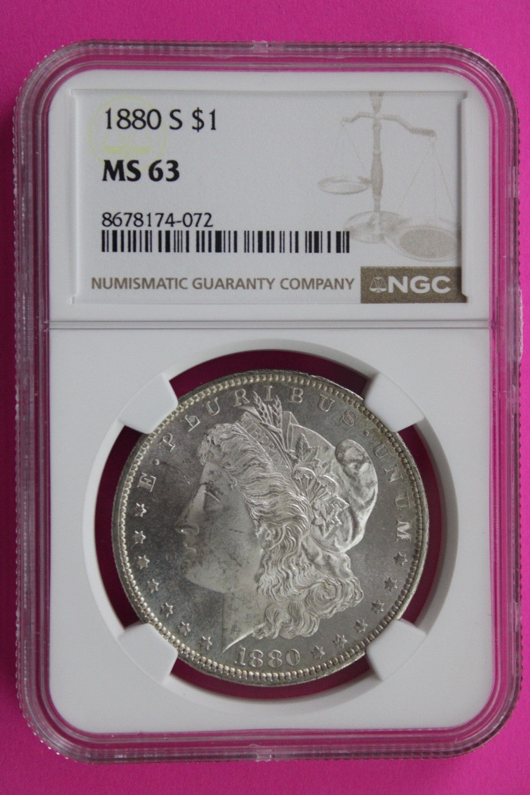 1880 S MS 63 Liberty Morgan Silver Dollar NGC Certified Graded Authentic 769