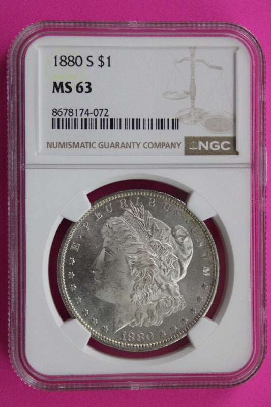 1880 S MS 63 Liberty Morgan Silver Dollar NGC Certified Graded Authentic 769