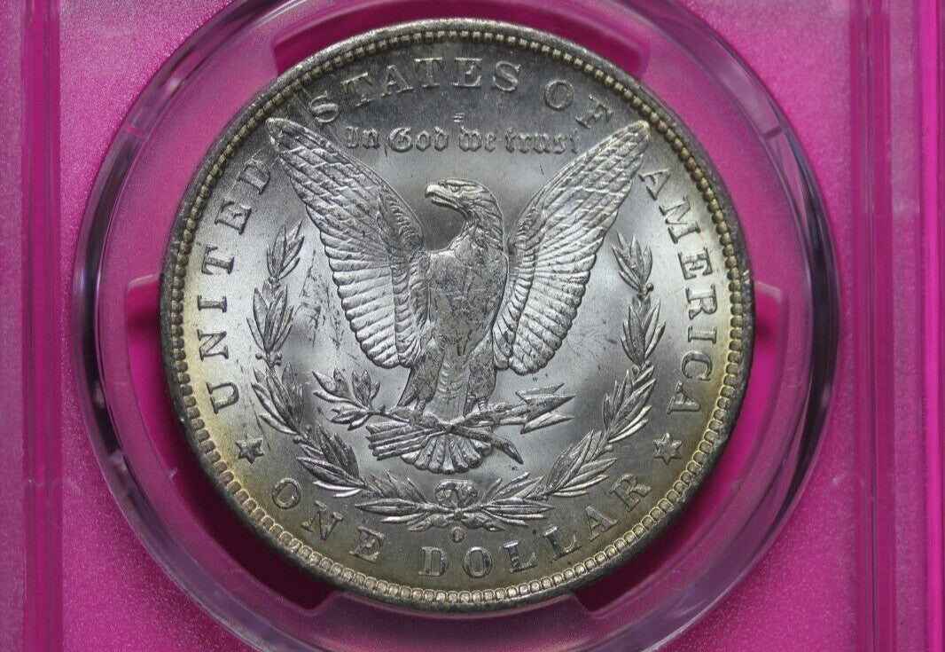 Toned 1884 O MS 64 Morgan Liberty Silver Dollar PCGS Certified Graded Slab 982