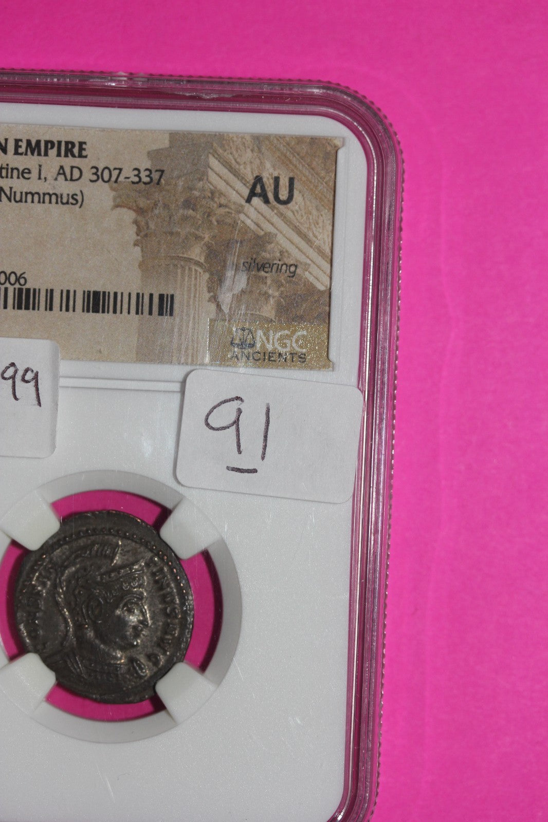 AU Roman Empire Constantine I AD 307-337 AE3 BI Nummus Trier NGC Certified 91