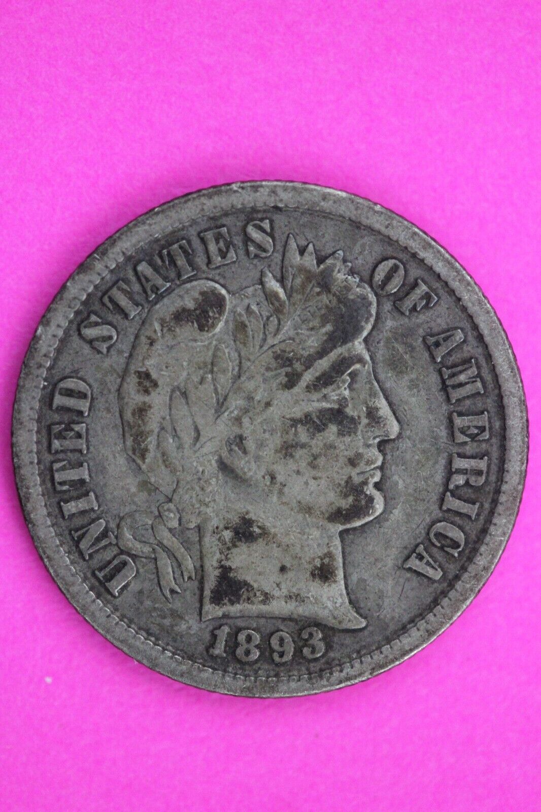 1893 S Barber Liberty Dime Scarce Semi Key Date Silver Coin Free Shipping 0071