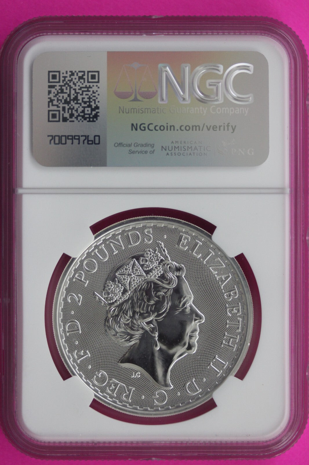 2017 MS 69 Great Britain £2 Britannia 20th Anniversary Privy NGC Graded Slab 733