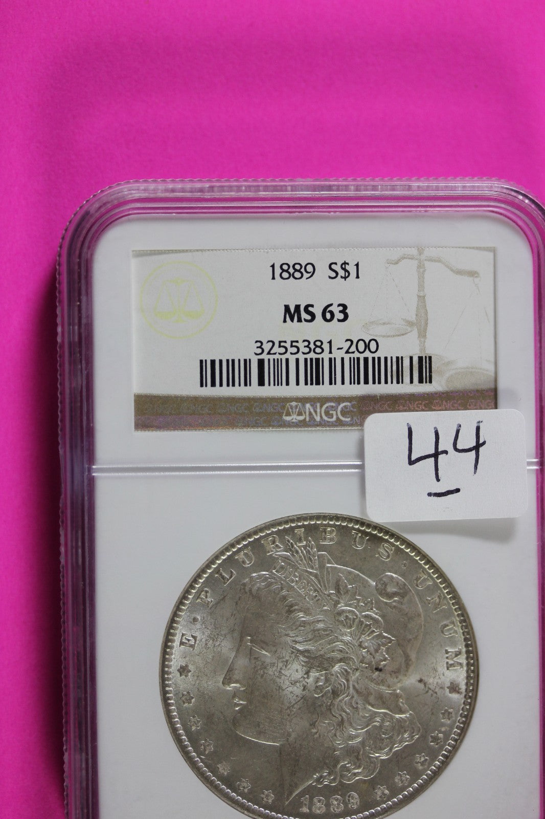 1889 P MS 63 Liberty Morgan Silver Dollar NGC Graded Authentic Certified 44