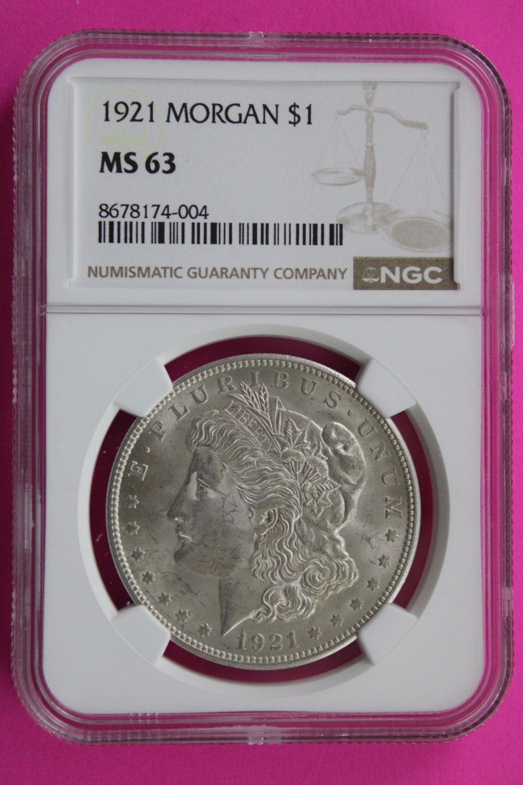 1921 P MS 63 Liberty Morgan Silver Dollar NGC Certified Graded Authentic 878