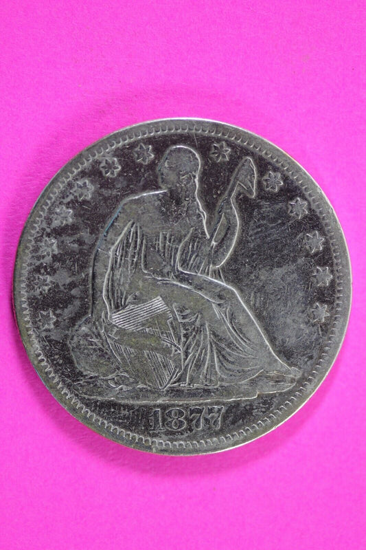 1877 S Seated Liberty Half Dollar Silver Semi Key Date Exact Coin In Pics 33