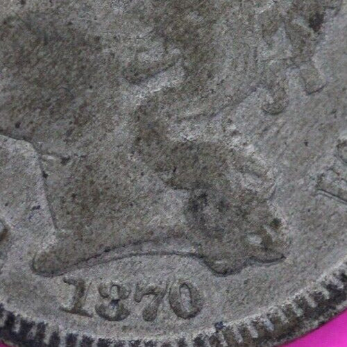 1870 Three 3 Cent Nickel Scarce Semi Key Date Type Coin Philadelphia Mint 65