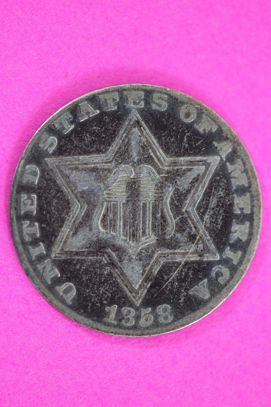 1858 Trime 3 Three Cent Silver Dime Exact Coin Shown In Pics Semi Key Date 97