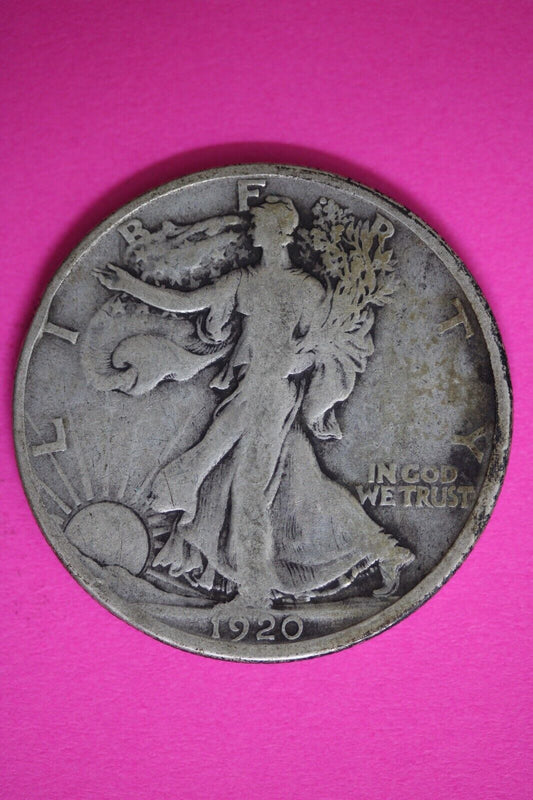 1920 D Walking Liberty Half Dollar Scarce Semi Key Date Silver Coin 87