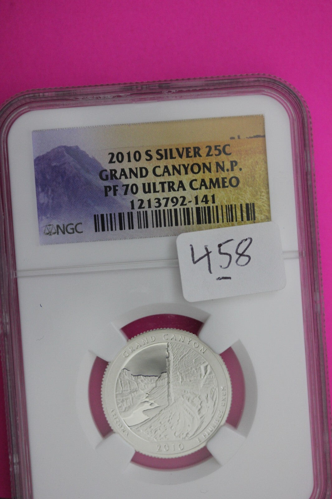 2010 S PF 70 Silver Quarter Grand Canyon National Park NGC Graded Certified 458
