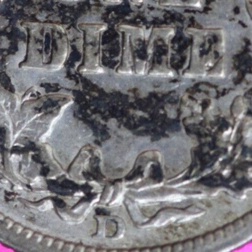 High Grade 1908 D Barber Liberty Dime Semi Key Date Silver Coin Denver Mint 85