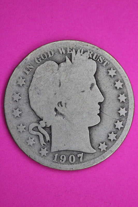 1907 D Barber Liberty Half Dollar Silver Coin You Get The Coin In Pics TOM 39