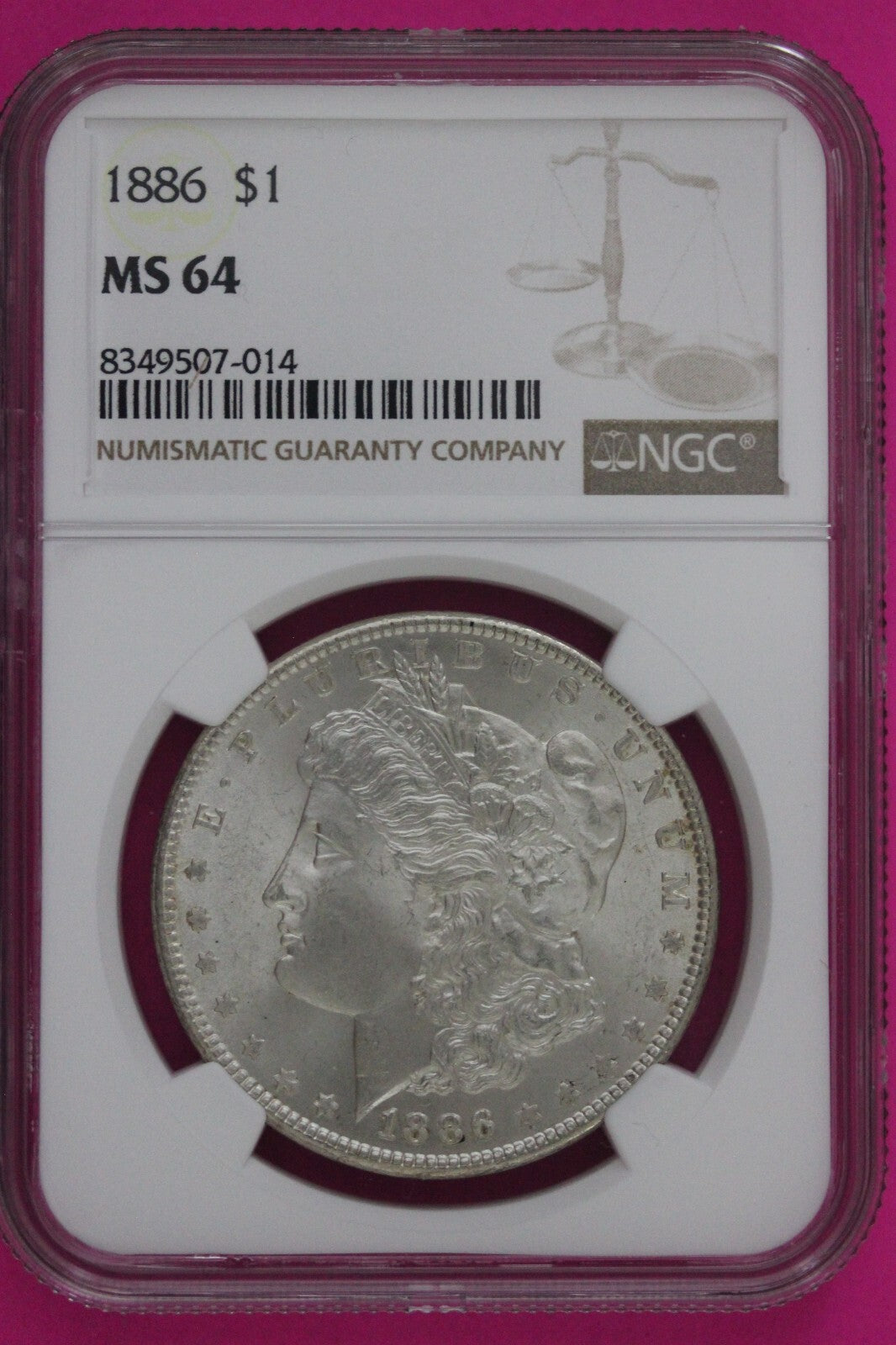 1886 P MS 64 Liberty Morgan Silver Dollar NGC Certified Graded Authentic 783